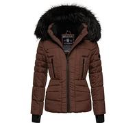Navahoo Adele Veste d'hiver pour Dame avec Une Capuche en Fausse Fourrure Noire Chocolat L