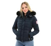 Navahoo B301 Veste d'hiver chaude pour femme - Manteau matelassé - Veste courte doublée, bleu, XL