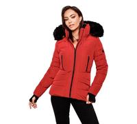 Navahoo B361 Veste d'hiver doublée chaude en fourrure synthétique pour femme - Veste d’hiver matelassée - Marron - Large
