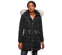 Navahoo B383 Parka, Manteau d'hiver chaud matelassé pour femme - Noir - Medium