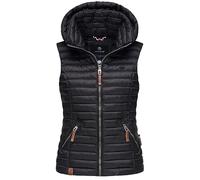 Navahoo B696 Gilet matelassé, pour femme, veste de transition, pour printemps, Noir , S
