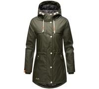 Navahoo B935 Manteau imperméable pour femme avec capuche, Vert olive foncé, L