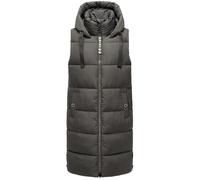 Navahoo B942 Gilet matelassé sans manches à col montant doublé avec capuche pour femme, anthracite, 3XL
