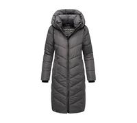 Navahoo B982 Veste d'hiver longue matelassée à capuche pour femme, anthracite, 4XL