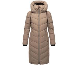 Navahoo Combinaison d'hiver pour femmes - Long manteau matelassé chaud avec capuche amovible Sahnekatzii XIV, du XS au 6XL, Taupe/gris, S