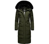 Navahoo Fahmiyaa Manteau d'hiver chaud matelassé pour femme avec capuche amovible Tailles XS à 3XL, olive, XL