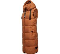 Navahoo Gilet d'extérieur long sans manches pour femme - Veste d'hiver chaude - XS à 3XL, Rusty Cinnamon, XS
