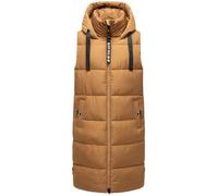 Navahoo Gilet matelassé pour femme avec col montant doublé sans manches B942, camel, M