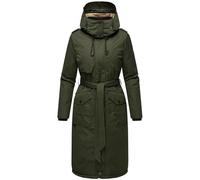 Navahoo Manteau d'hiver chaud pour femme avec col haut et capuche douce Hokulanii XS-XXL, Vert olive foncé, XL