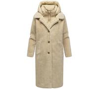 Navahoo Manteau chaud en peluche pour femme avec col matelassé amovible - Taille XS à 3XL, beige, 3XL
