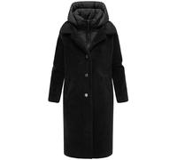 Navahoo Manteau chaud en peluche pour femme avec col matelassé amovible - Taille XS à 3XL, Noir , XXL