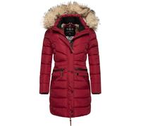 NAVAHOO Manteau d’hiver 'Paula' beige / gris foncé / rouge foncé, Taille XS