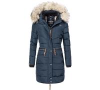 NAVAHOO Manteau d’hiver 'Paula' écru / bleu foncé, Taille 5XL