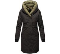 Navahoo Manteau d'hiver long et chaud pour femme avec capuche et éléments magnétiques Snowelf XS à XXL, Noir , XS