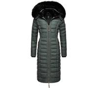 Navahoo Umay Manteau d'hiver pour Femme matelassé Long avec Capuche Bleu orageux L