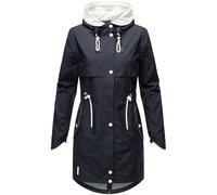 Navahoo Manteau de mi-saison léger pour femme Parka longue avec capuche Xankaa S-3XL, bleu marine, L