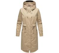 Navahoo Manteau de transition léger pour femme - Manteau court avec capuche réglable - Perle argentée - Tailles S à 3XL, beige, M