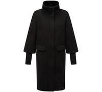 Navahoo Manteau de transition tendance pour femme - Aspect laine - Trench avec manches en maille côtelée - Fleur polaire - 14 - Noir - Taille XXL, Noir , XXL