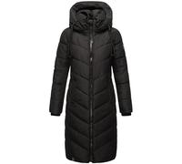 Navahoo Manteau d'hiver chaud et long matelassé pour femme avec capuche amovible, crème Crème, XS-6XL, Noir , S