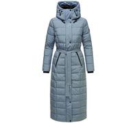 Navahoo Manteau d'hiver chaud matelassé pour femme avec capuche et ceinture - La partie XIV XS-3XL, Bleu orage, M