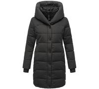 Navahoo Manteau d'hiver chaud matelassé pour femme avec capuche et col en polaire amovible Knutschilein XS à 3XL, Noir , XL