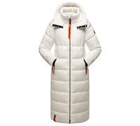 Navahoo Manteau d'hiver chaud matelassé pour femme avec capuche fleur de cristal XS à 6XL, blanc cassé, S