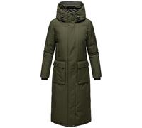 Navahoo Manteau d'hiver chaud pour femme - Extra long - Avec capuche - XS-XXL, Vert olive foncé, XXL