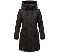 Navahoo Manteau d'hiver court matelassé avec capuche pour femme Motif pattes de sucre XIV XS-XXL, Noir , XXL