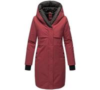 Navahoo Manteau d'hiver long et chaud pour femme avec capuche et éléments magnétiques Snowelf XS à XXL, bordeaux, L