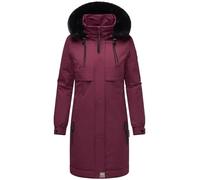 Navahoo Manteau d'hiver long et chaud pour femme avec fourrure synthétique et capuche (tous les deux amovibles) Sauveur par temps froid 14 XS à 6XL, vin, S