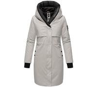 Navahoo Manteau d'hiver long et chaud pour femme, veste matelassée avec capuche et éléments magnétiques, Snowelf XS à XXL, gris clair, XL
