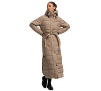 Navahoo Manteau d'hiver matelassé pour femme - Manteau d'hiver matelassé long et chaud à capuche B974, Taupe-Grey, XL