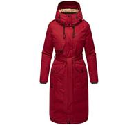 Navahoo Manteau d'hiver pour femmes, parka chaud et long avec col haut et capuche douce Hokulanii XS-XXL, rouge foncé, XXL