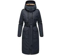 Navahoo Manteau d'hiver pour femmes, parka long et chaud avec col haut et capuche douce Hokulanii XS-XXL, bleu marine, M