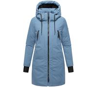 Navahoo Manteau d'hiver tendance pour femme - Parka chaude avec capuche (amovible) et bretelles de sac à dos à l'intérieur - 14 S-6XL, Vieux bleu, M