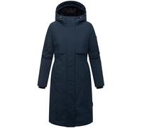Navahoo Manteau long parka chaude pour femme avec grande capuche et détails magnétiques mélodie de glace 14 S à 3XL, bleu marine, XL
