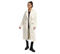 Navahoo Manteau mi-saison pour femme (XS-3XL) - Manteau élégant avec col à revers, manteau de style trench, veste chaude pour femme - N052, blanc cassé, L