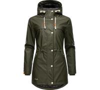 NAVAHOO Manteau mi-saison 'Rainy Forest' olive / orange / blanc, Taille XS