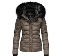 Navahoo Miamor Veste d'hiver matelassée pour Dame avec Une Capuche en Fausse Fourrure Gris XL