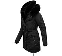 Navahoo Parka d'hiver chaude pour femme avec double capuche en fausse fourrure Sweety Deluxe XS-XXL, Noir , S