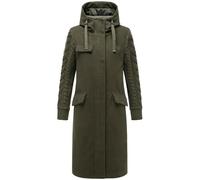 Navahoo Trench chaud pour femme aspect laine avec manches en tricot et capuche Knit Babe 14 S à 3XL, Vert olive foncé, XXL