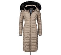Navahoo Umay Manteau d'hiver pour Femme matelassé Long avec Capuche Beige M