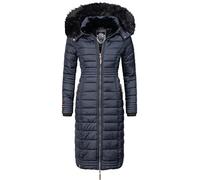 Navahoo Umay Manteau d'hiver pour Femme matelassé Long avec Capuche Bleu XXL