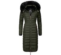 Navahoo Umay Manteau d'hiver pour Femme matelassé Long avec Capuche Olive XL