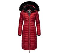 Navahoo Umay Manteau d'hiver pour Femme matelassé Long avec Capuche Rouge Sombre L