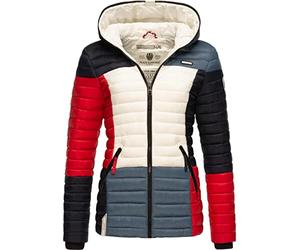 Navahoo Veste demi-saison pour femme - Colorblocking - Veste matelassée légère avec capuche - Multiculture, Multicolore, French tricolore, M