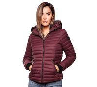 Navahoo Veste d'intersaison matelassée pour femme avec capuche B348, bordeaux, XS
