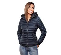 Navahoo Veste matelassée de transition pour femme avec capuche B348, bleu marine, XL