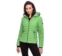 Navahoo Veste matelassée de transition pour femme avec capuche B348, Vert jade, M