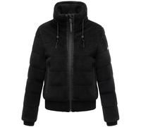 Navahoo Veste polaire en peluche pour femme - Veste d'hiver chaude en peluche avec détails en maille côtelée - Poudre de neige - 14 XS à XXL, Noir , XS